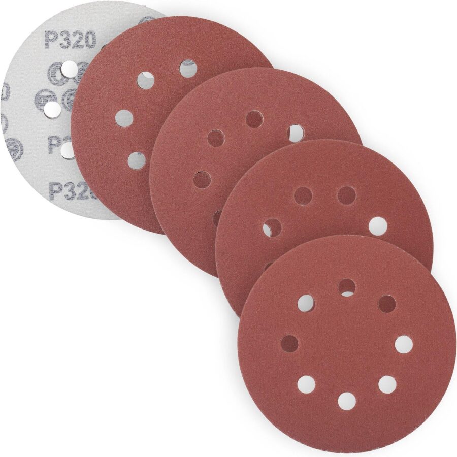 YoiYee 125mm Orbital Sanding Discs P320-P800 Hook and Loop 8 Hole 20Pk