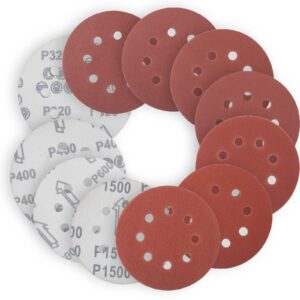 YoiYee 125mm Sanding Discs 8 Hole P320-P1500 Fine Grit 35 Pack