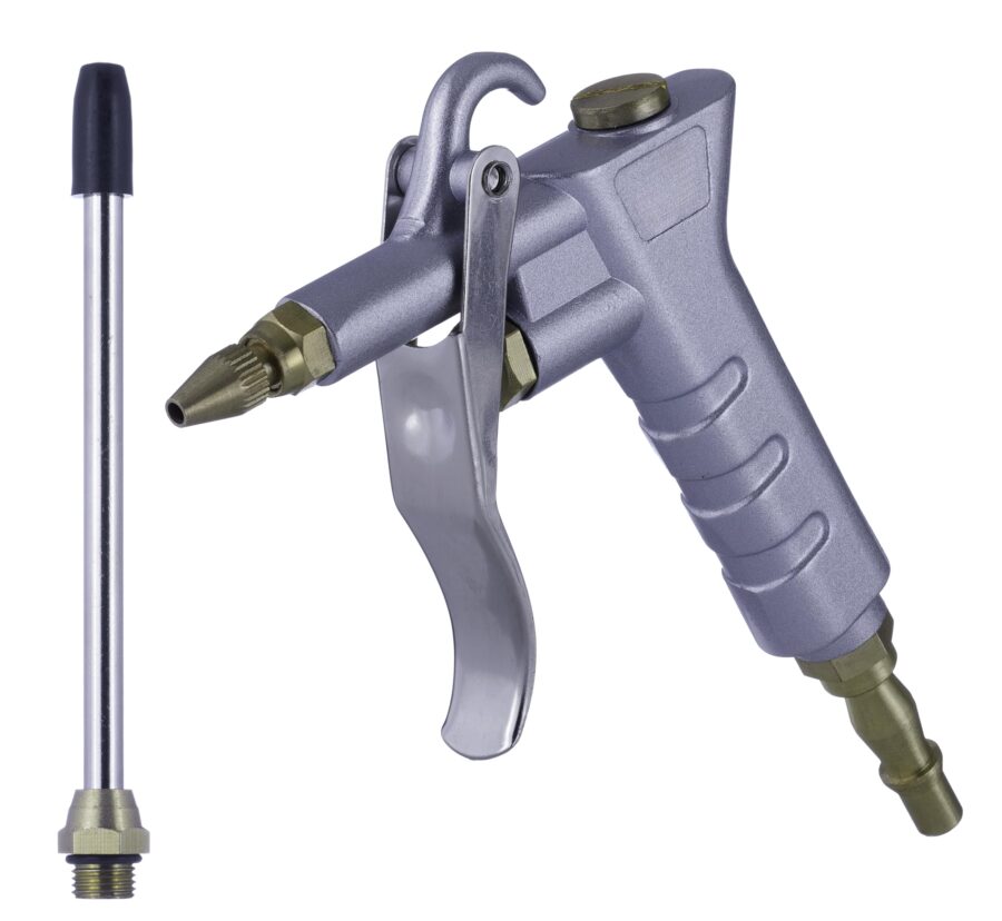 YoiYee Pneumatic Air Blow Gun - Adjustable Nozzle, Extension Tube Included, Durable Aluminum Alloy Body - Ideal for Cleaning and Dusting in Workshops and Garages, UK Fitting