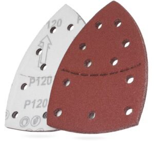YoiYee 120 Grit Mouse Sander Pads, 11 Hole Detail Sanding Sheets, 10 Pack