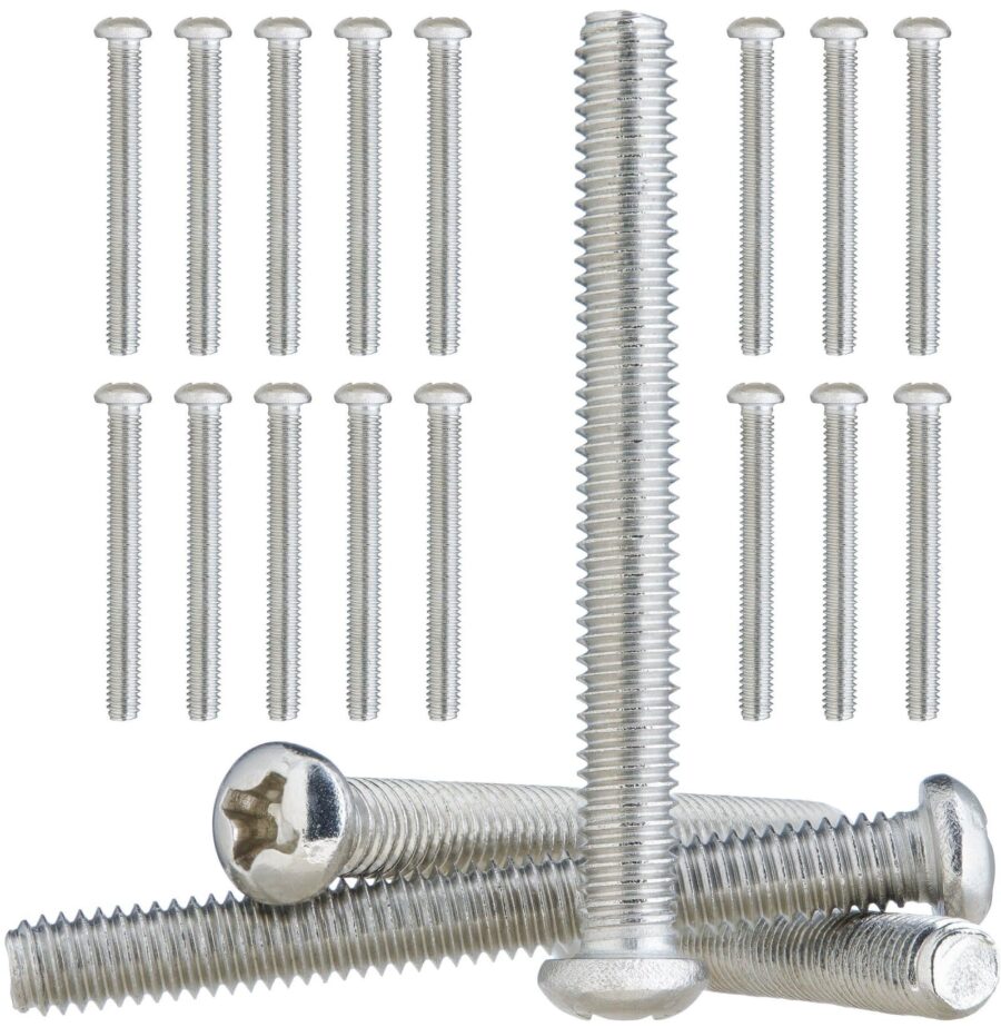 YoiYee M4 Phillips Pan Head Machine Screws - 4mm x 35mm, Zinc Plated Steel, DIN 7985 (20-Pack)