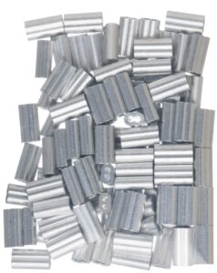 YoiYee 1mm Aluminium Crimping Loop Sleeve for Wire Rope and Cable, 100-Pack