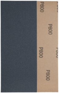 YoiYee Wet & Dry Sanding Paper Sheets, 230 X 93 mm, Grit Size: 800, Silicon Carbide Abrasive, Waterproof Backing Paper, Pack of 10