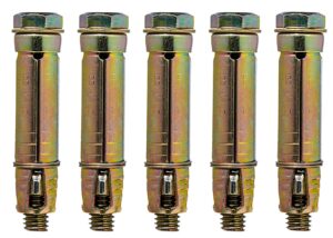 YoiYee M8 x 60mm/2-3/8" Carbon Steel Zinc Plated Expansion Bolt - Pack of 5