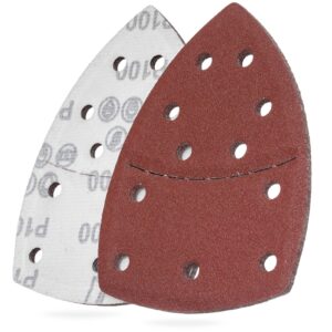 YoiYee 100 Grit Mouse Detail Sander Pads, 11 Hole Sanding Sheets