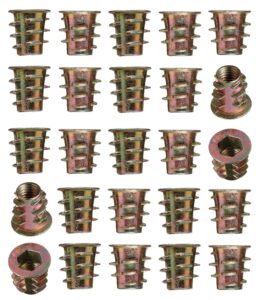 YoiYee M5 x 10mm Threaded Wood Nut Inserts, Hex Drive - 25 Pack