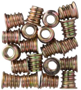 YoiYee M6 x 12mm Wood Threaded Insert Nuts, Hex Socket Drive 25 Pack