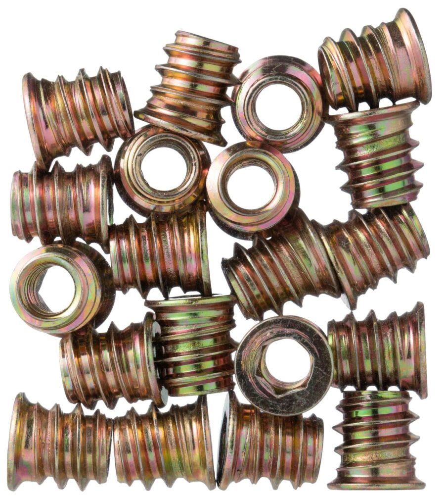 YoiYee M6 x 12mm Wood Threaded Insert Nuts, Hex Socket Drive 25 Pack