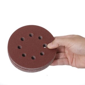 YoiYee 100-Pack 125mm Sanding Discs 120 Grit Orbital Sander Pads