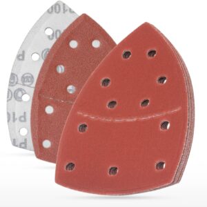 YoiYee 35pcs Mouse Detail Sander Sandpaper Sheets, 11 Hole Hook Loop Pads