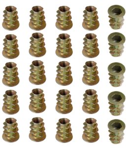 YoiYee M6 Wood Insert Hex Socket Nuts - Threaded Flanged Hex Socket Nut Insert for Wood Furniture, DIY Projects - 10 Pieces