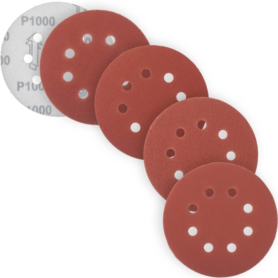 YoiYee 125mm Sanding Discs P1000-P2000 Hook and Loop 8-Hole Pads 20 Pack
