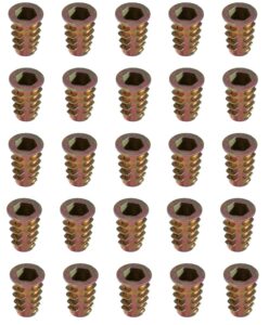 YoiYee M8 x 20mm Threaded Wood Inserts, Hex Socket Nut Pack of 25