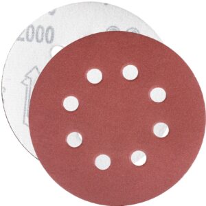 YoiYee 2000 Grit Sanding Discs, 125mm 8-Hole Hook and Loop, 20 Pack