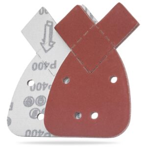 YoiYee 400 Grit Mouse Sanding Sheets, 140x95mm Hook & Loop Sandpaper 10pk