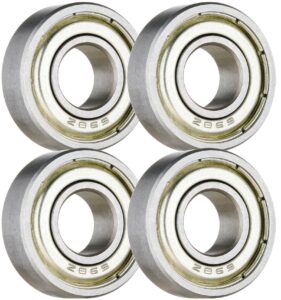 YoiYee Carbon Steel 698ZZ Double Shielded Ball Bearings 8x19x6mm, 698-2Z 1080098 (4-Pack)