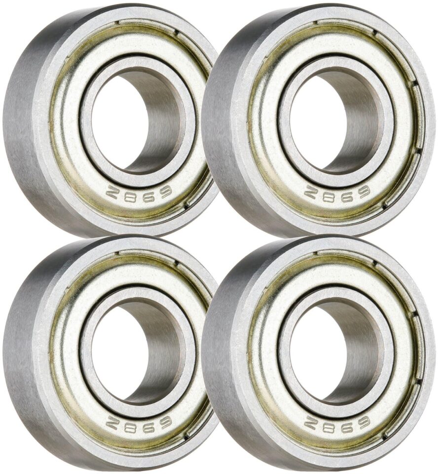 YoiYee High-Carbon Steel 608ZZ Double Shielded Deep Groove Ball Bearings 8x22x7mm (Pack of 4)