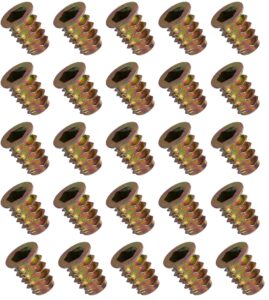 YoiYee M8 x 18mm Wood Insert Nuts Hex Socket Threaded 25 Pack