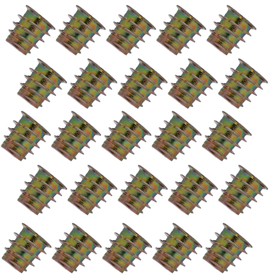 YoiYee M8 x 15mm Wood Insert Nuts, Hex Socket Threaded Inserts 25 Pack