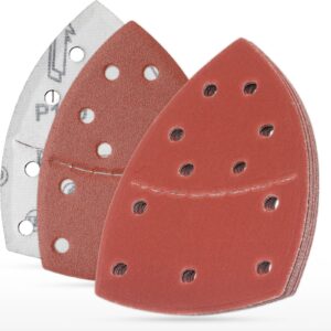 YoiYee 35pcs Mouse Detail Sander Sandpaper Sheets, 11 Hole Triangle Pads