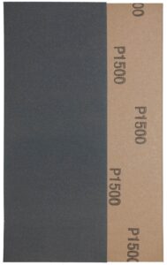 YoiYee Wet & Dry Sanding Paper Sheets, 230 X 93 mm, Grit Size: 1500, Silicon Carbide Abrasive, Waterproof Backing Paper, Pack of 10