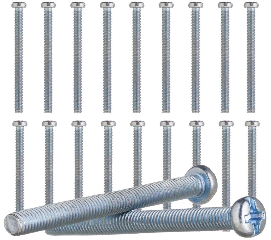 YoiYee M3.5 Electrical Machine Screw Set - 20 Pack in 40mm for Light Switches and Plug Sockets, Bright Zinc Plated with Slotted Head