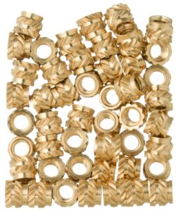 YoiYee M3 x 4mm Brass Threaded Insert Nuts for 3D Printing, 50 Pack