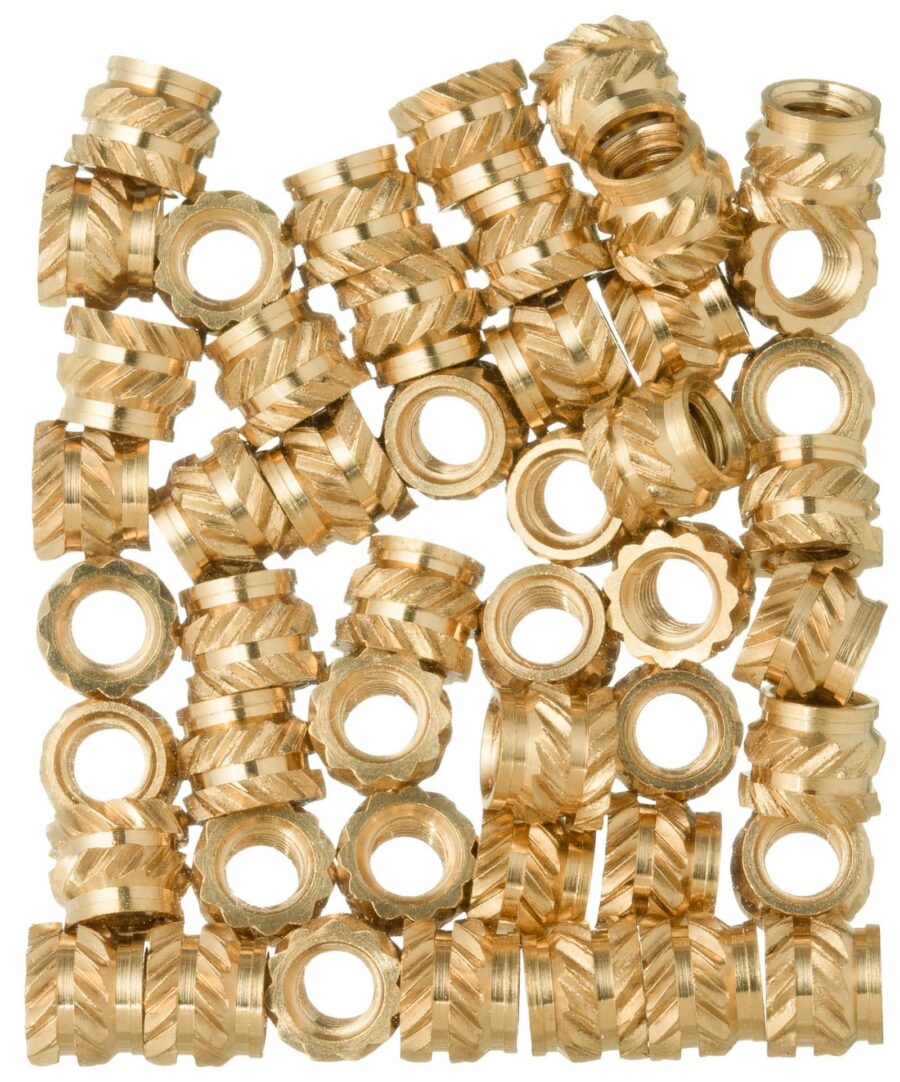 YoiYee M3 x 4mm Brass Threaded Insert Nuts for 3D Printing, 50 Pack