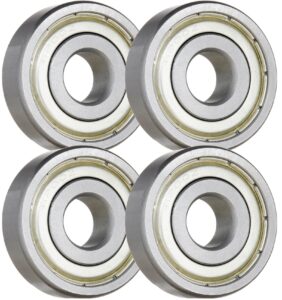 YoiYee 6200ZZ Double Shielded Deep Groove Ball Bearings 10x30x9mm, Carbon Steel 6200-2Z 80200 (Set of 4)