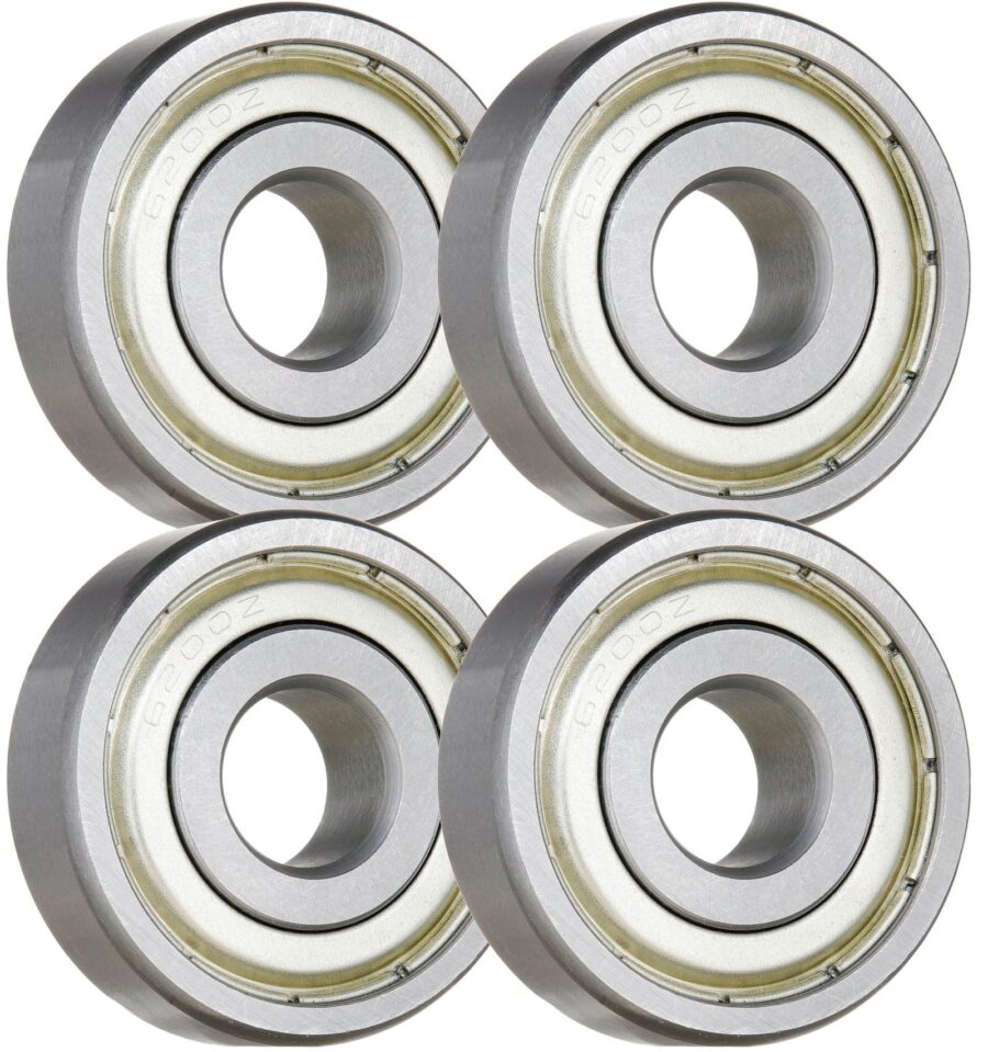 YoiYee 6200ZZ Double Shielded Deep Groove Ball Bearings 10x30x9mm, Carbon Steel 6200-2Z 80200 (Set of 4)