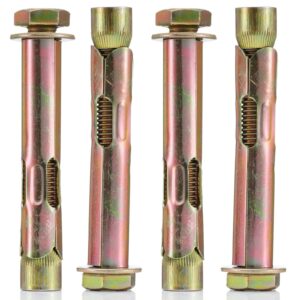 YoiYee 16mm x 100mm Sleeve Anchor Bolts M12 for Concrete Brick Stone 4pk