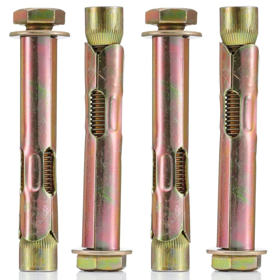 YoiYee 16mm x 100mm Sleeve Anchor Bolts M12 for Concrete Brick Stone 4pk
