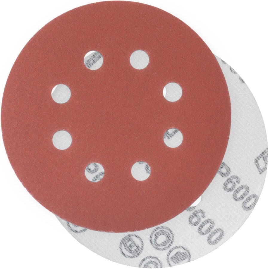 YoiYee 600 Grit Orbital Sanding Discs 125mm 8 Hole Hook & Loop, 20 Pack