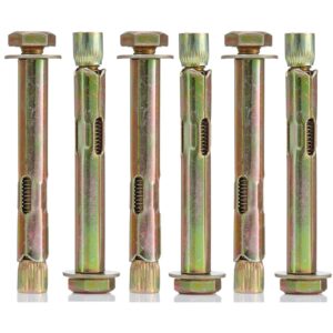 YoiYee M8 x 80mm Sleeve Anchor Bolts Concrete Masonry Fixings, Pack of 6