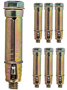 YoiYee M6 x 50mm/2" Carbon Steel Zinc Plated Expansion Bolt - Pack of 7