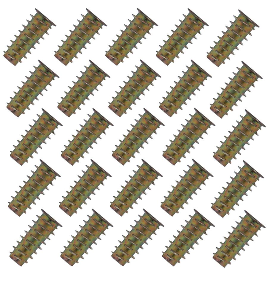 YoiYee M6 x 25mm Wood Threaded Insert Hex Socket Nuts, 20 Pack