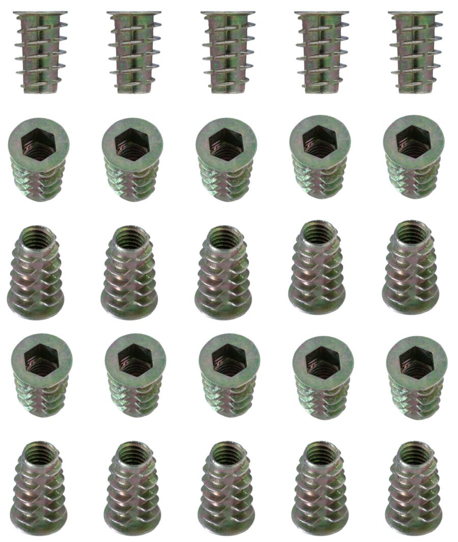 YoiYee M6 x 18mm Wood Insert Nuts, Hex Socket Threaded Inserts, 25 Pack