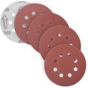 YoiYee 125mm Sanding Discs 8 Hole Hook & Loop P240 P320 P400 P600 20 Pack