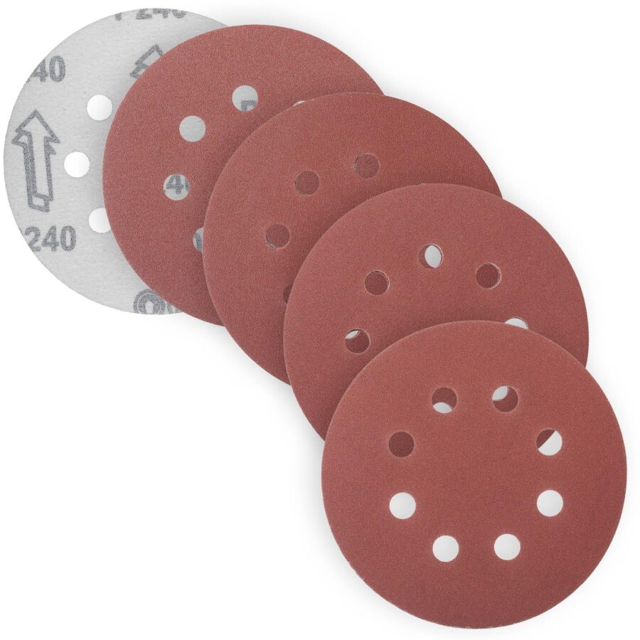 YoiYee 125mm Sanding Discs 8 Hole Hook & Loop P240 P320 P400 P600 20 Pack