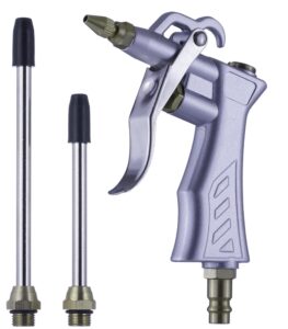 YoiYee Air Blow Gun - Professional Air Compressor Accessories Nozzle Duster Cleaner, with 1 Blow Nozzle and 2 Air Flow Extensions, Ideal for Carpentry, Automotive, and Household Cleaning, EU Fitting