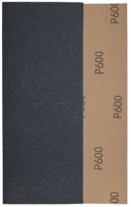 YoiYee Wet & Dry Sanding Paper Sheets, 230 X 93 mm, Grit Size: 600, Silicon Carbide Abrasive, Waterproof Backing Paper, Pack of 10