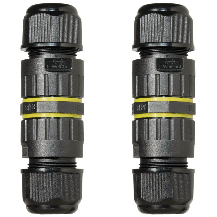 YoiYee Outdoor Waterproof Cable Connector, IP68 Junction Box, Electrical Extension Cable Protector, Fits Ø5mm-8mm Cable Diameter (2 Pack)