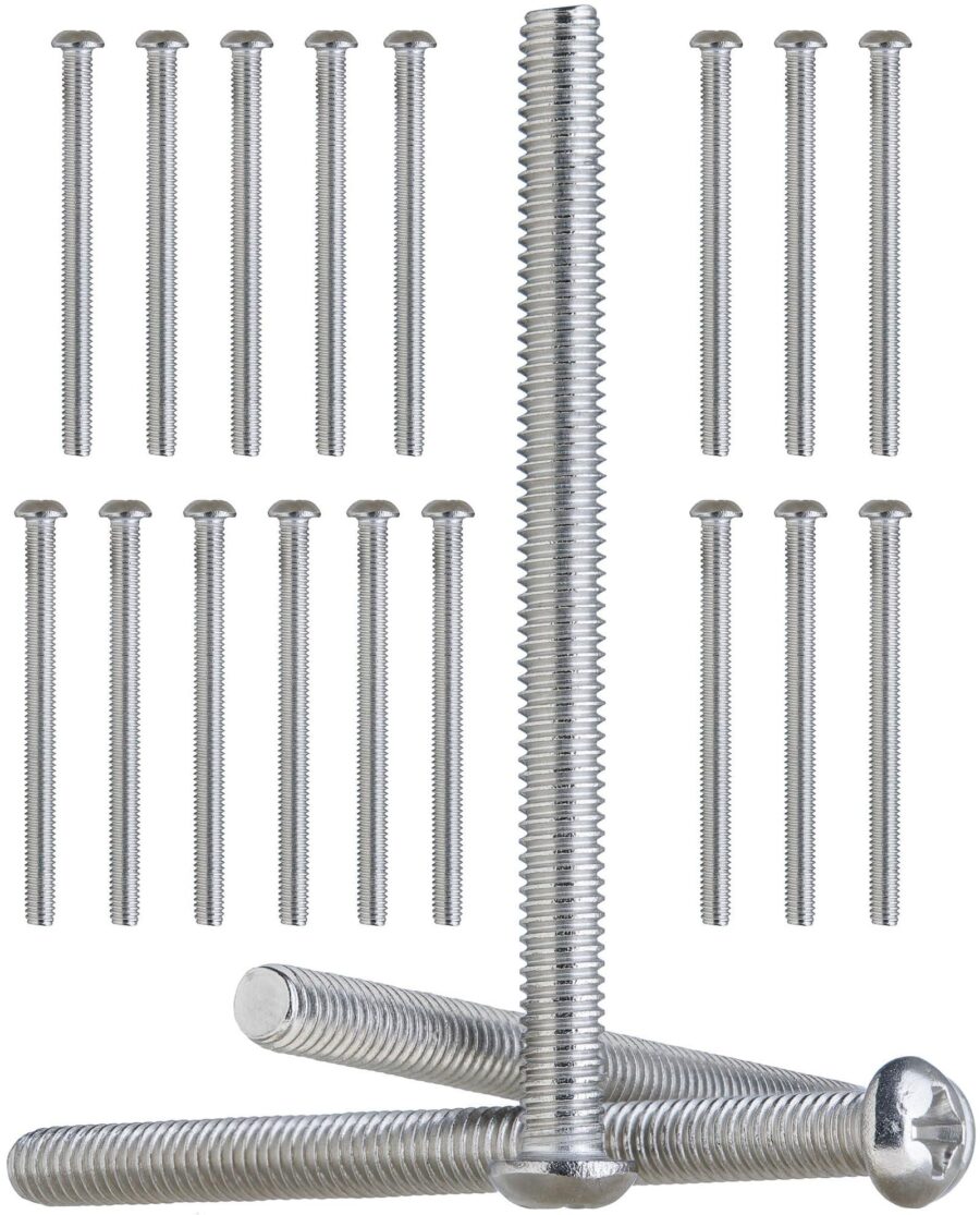 YoiYee M4 Phillips Pan Head Machine Screws - 4mm x 50mm, Zinc Plated Steel, DIN 7985 (20-Pack)