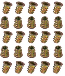 YoiYee M6 x 12mm Wood Insert Hex Socket Nuts, 25 Pack