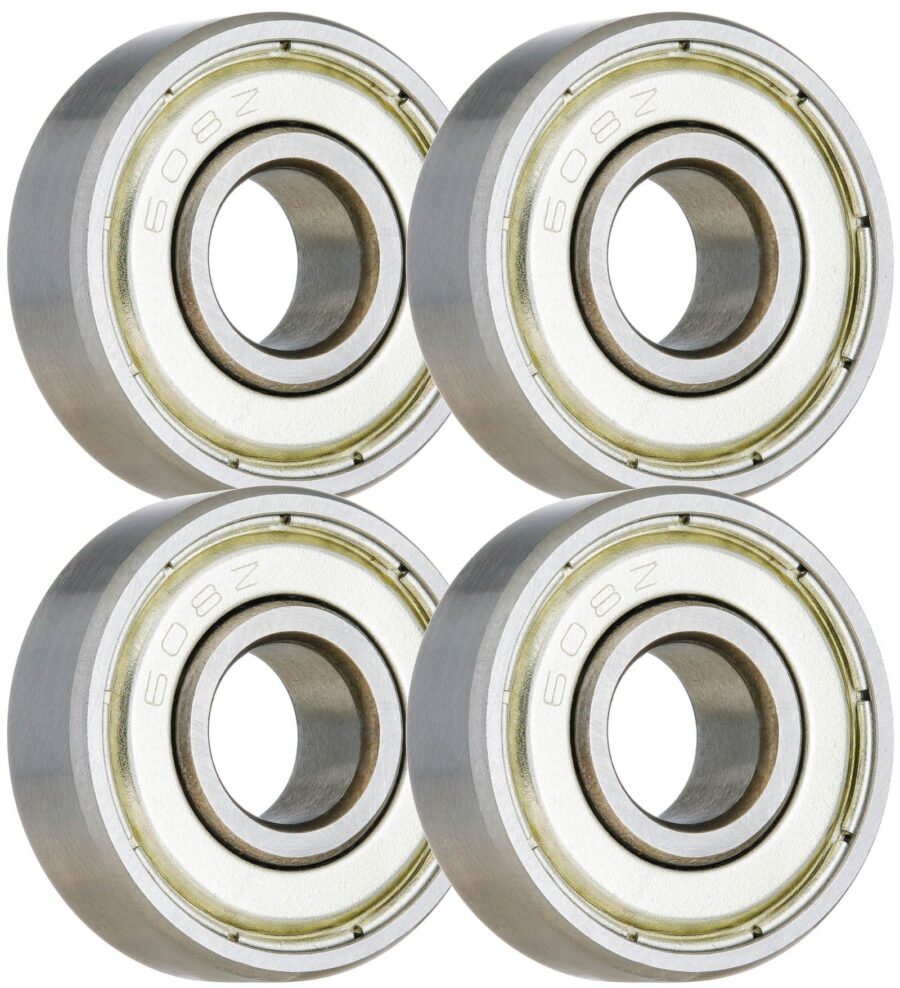 YoiYee High-Carbon Steel 608ZZ Double Shielded Deep Groove Ball Bearings 8x22x7mm (Pack of 4)