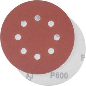 YoiYee 800 Grit Sanding Discs 125mm 5 Inch Orbital 8 Hole 20 Pack