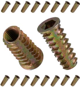 YoiYee M8 x 30mm Wood Insert Nuts, Hex Socket Threaded Inserts, 18 Pack