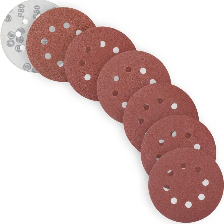 YoiYee 125mm Sanding Discs 8 Holes, P80-P240 Orbital Sandpaper 30 Pcs