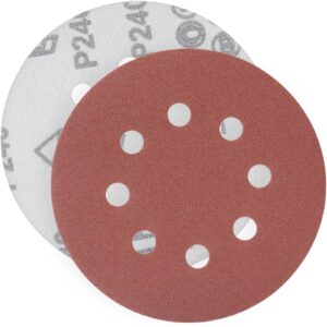 YoiYee 220 Grit Sanding Discs 125mm 8 Hole Orbital Sander Pads, 20 Pack