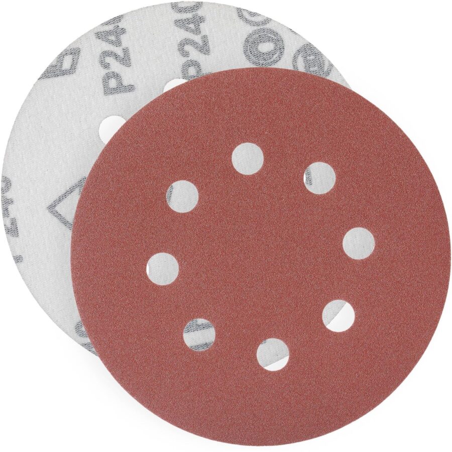 YoiYee 220 Grit Sanding Discs 125mm 8 Hole Orbital Sander Pads, 20 Pack